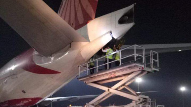 Air India flight catches fire at Delhi airport