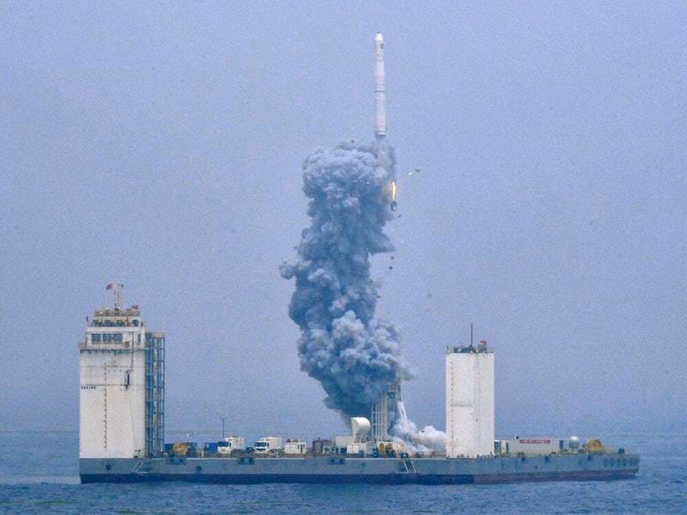 China launched a Long March-11 rocket from sea